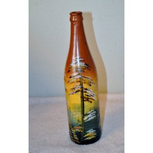 Vintage Hand Painted Wine Bottle   223100724947